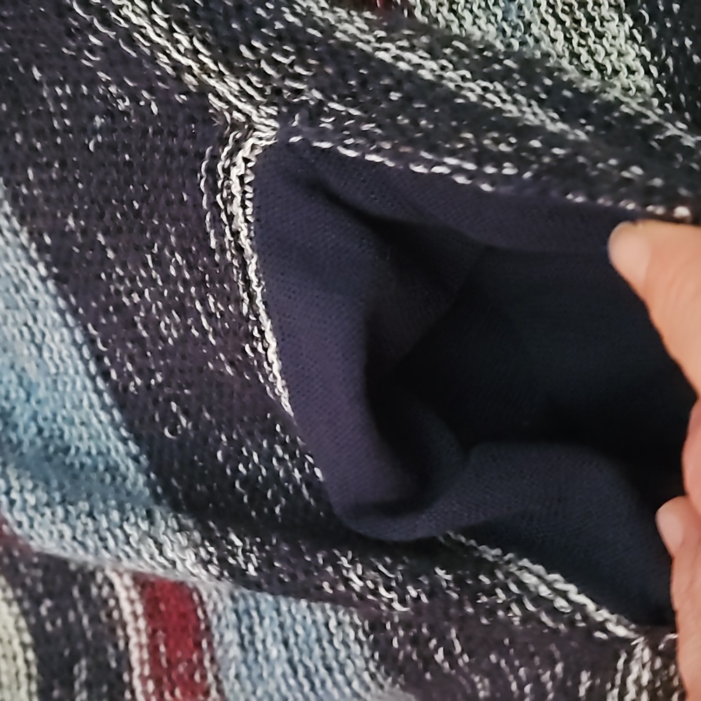 Free People Big Trail Open Cardigan Poncho Shawl Pockets Linen Blend LIKE NEW - Picture 10 of 12